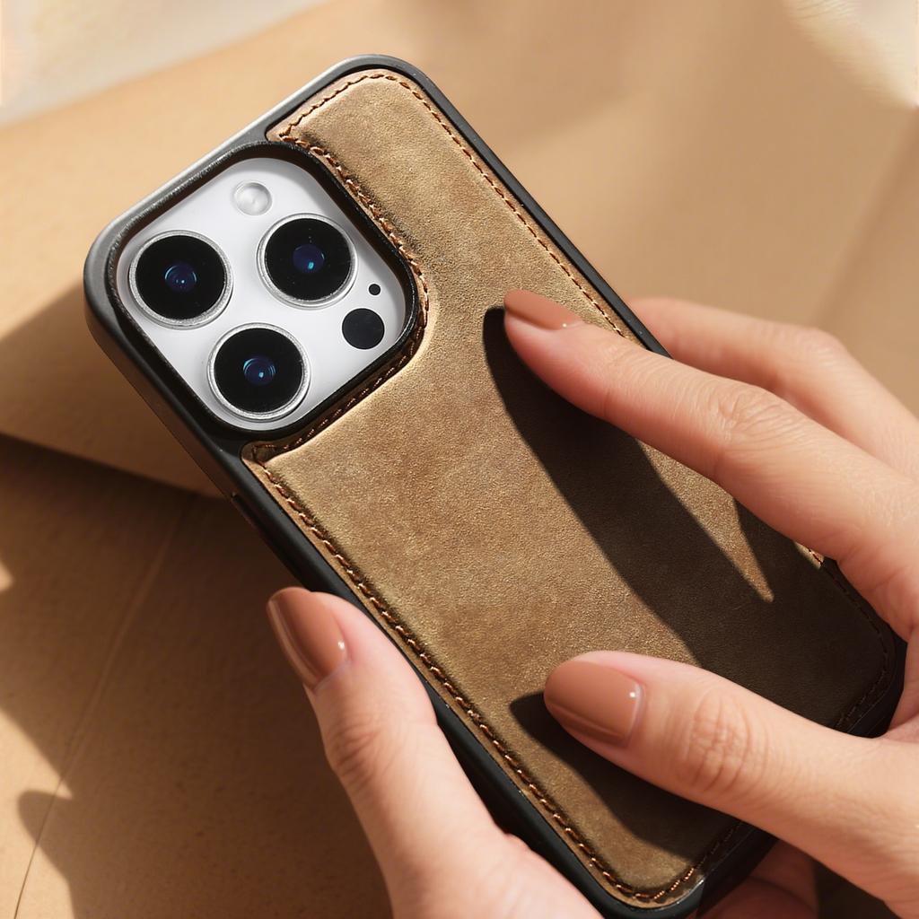 Retro Crazy Horse Pattern Genuine Leather Case For iPhone 16 Pro Max 15 14 13 12 11 Luxury Cowhide Back Cover Protective Shell