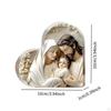 Holy Family Decoration Heart Shaped Home Decor Birthday Gift Acrylic Nativity Scene Ornament, for