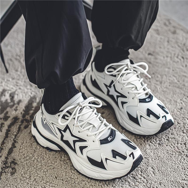 Fashion Autumn Men Casual Sneakers Stars  Vintage Shoes Tennis Running Sneakers Breathable Lace Up Sports Shoes For Male 39-44