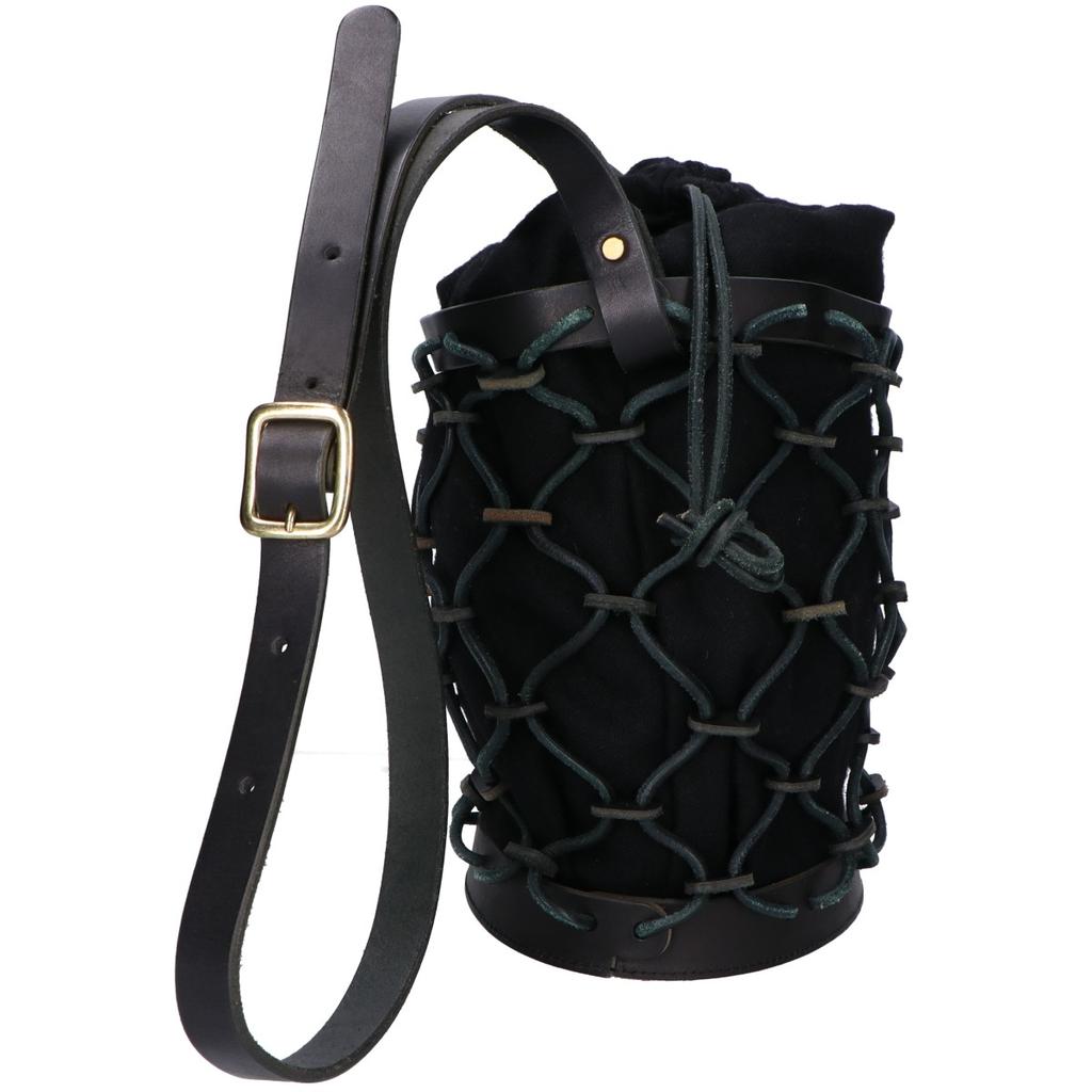 Ense Steer leather basket bag/ Shoulder bag blackUsed