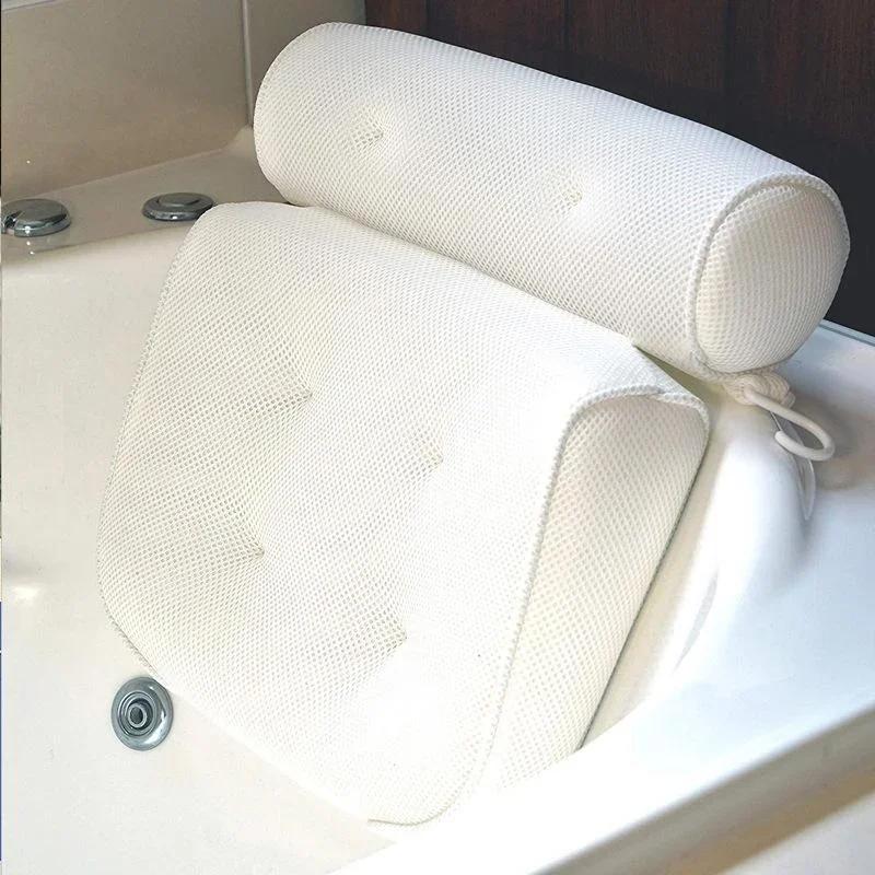 New Bath Pillow Non Slip Suction Cups Bathtub Pillow for Your Head & Neck LS