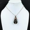 Black Obsidian Gemstone Handmade Pure Copper Wire Wrap Jewelry Pendant For Women