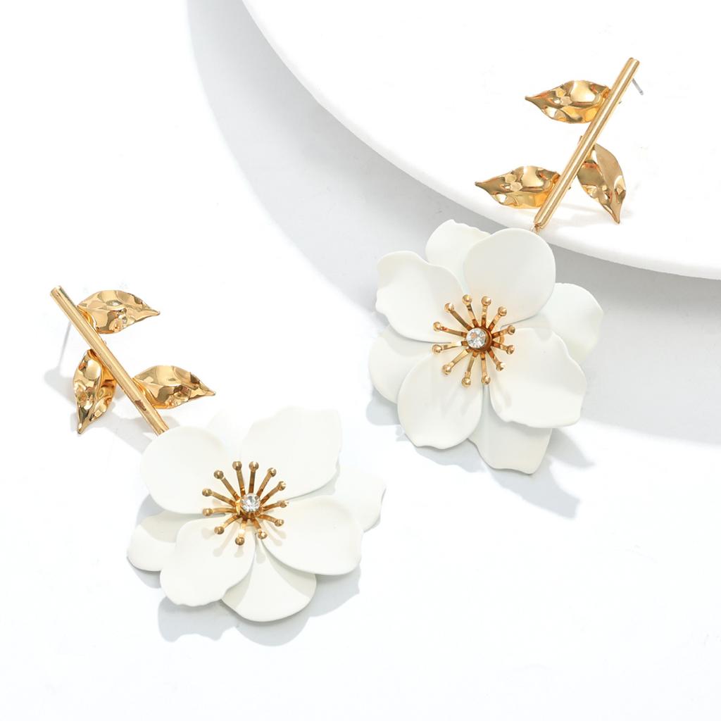 Hot Sale Trend Premium Inlaid Flower Earrings Suitable for Daily Dating Vacation Wear