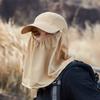 Sun Breathable Summer Hat With Wide Brim And Face Mask Design For Outdoor