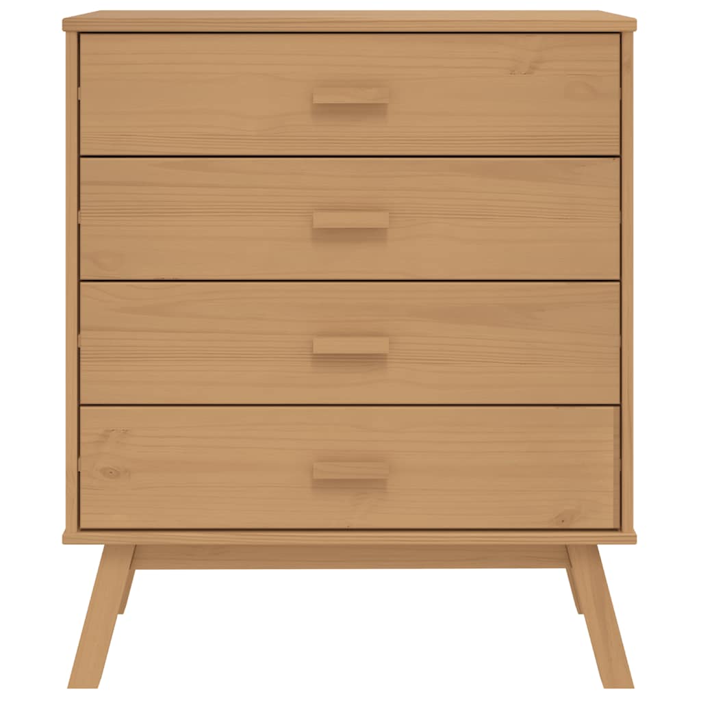 Vidaxl Olden Chest of Drawers, Brown, Solid Pine Wood