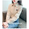 2026 New Women's Embroidered Cotton Shirt, Fashionable and Youthful Striped Long Sleeve Blouse