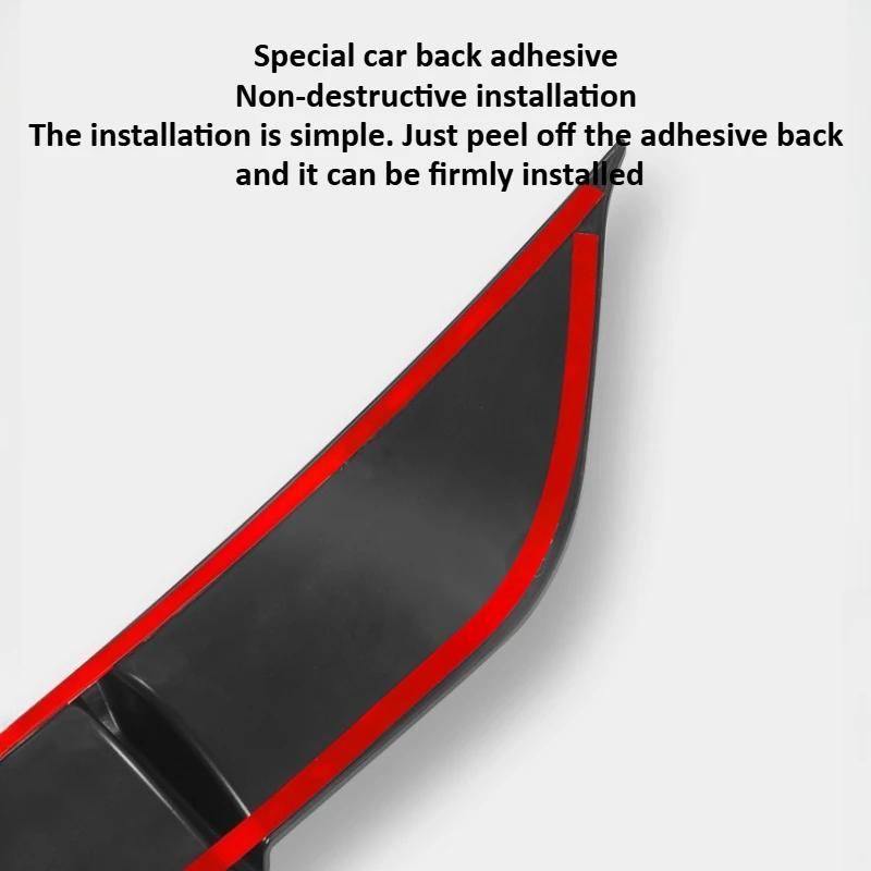 Para Tesla Model Y Lanzamiento Juniper 2025 2026 Spoiler Trasero de Coche Protector Guardabarros Patrón Fibra de Carbono ABS Cubierta de Cuchilla de Aire Accesorios