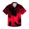 Herren Freizeit Hemd mit Halloween-Print, kurzärmlig, für Party
