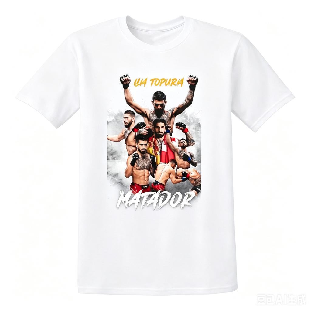 Ilia Topuria El Matador MMA Fighter Graphic Tshirt Unisex T Shirt 2026 Summer New Unisex Unisex 100Cotton Tshirt Street Wear Y2K