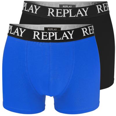 Black Blue Men's Logo Boxer Briefs Set of 2