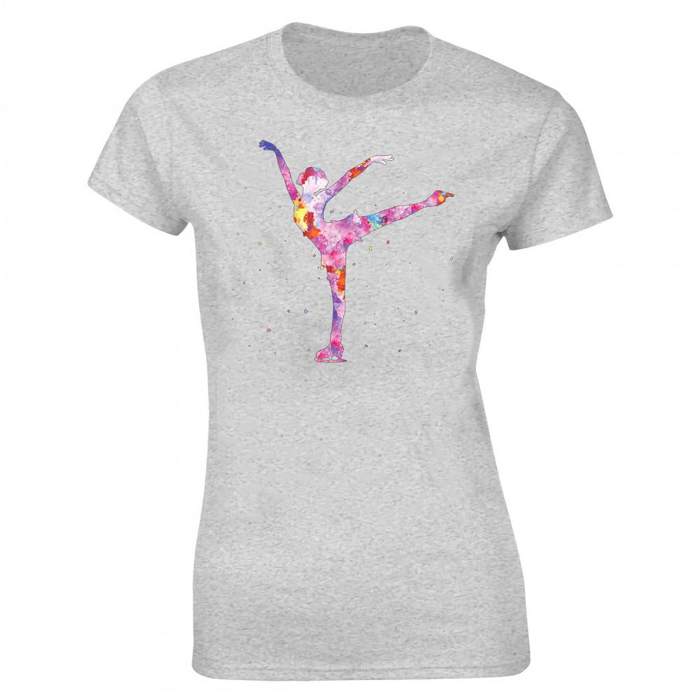 Unisex Funny Beautiful Ice Figure Skater Girl T Shirts Graphic Streetwear Short Sleeve Birthday Gifts Skating T-shirt Unisexs Clothing