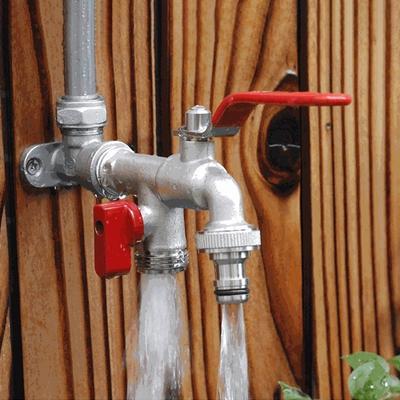 1/2x3/4x3/4 Grifo de Agua de Jardín Exterior de Doble Cabezal 1 Entrada 2 Salida Llave de Manguera de Latón con Doble Boquilla Grifo de Agua de Pared