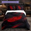 Set Biancheria da Letto in Microfibra con Motivo Detroit Red Wings 3 Pezzi Copripiumino Decorativo per Camera da Letto Uso Domestico