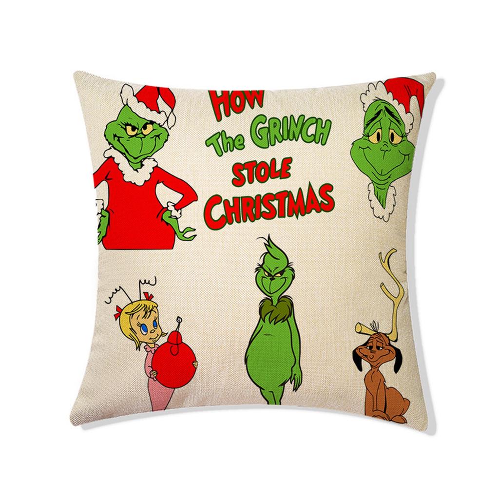 Christmas Happy Throw Pillow Cover, 18 X 18 Inch, Winter Holiday Cushion Cover Sofa Decor