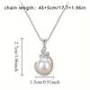 Butterfly Faux Pearl Necklace + 1 Pair of Fashionable Versatile High-end Faux Pearl Earrings Jewelry Set