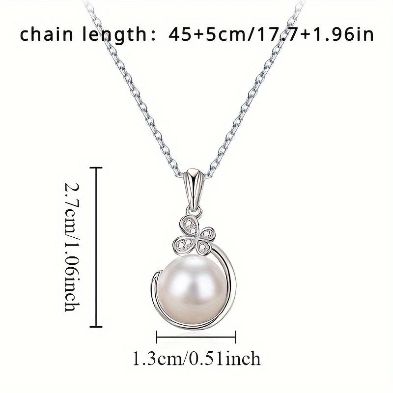Butterfly Faux Pearl Necklace + 1 Pair of Fashionable Versatile High-end Faux Pearl Earrings Jewelry Set