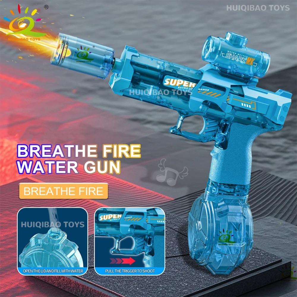 HUIQIBAO Elektrische Impuls-Wasserpistole Simulierte Flammen-Sensor-Leuchte Vollautomatische Kampfspielzeug Wasserpistole Outdoor Strandspielzeug Erwachsener