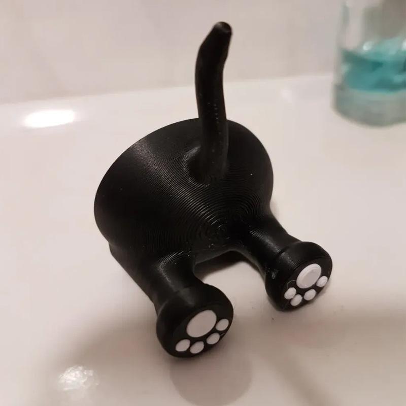 1Pc 3D Printed Charming Black Cat Toothbrush Stand Adorable Kitty Bathroom Storage Cute Bath Decoration For Women