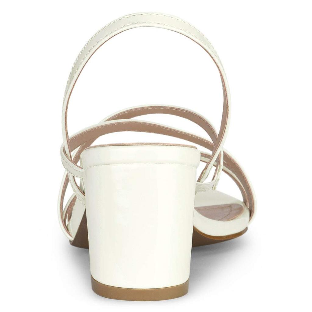 Allegra K Strap Slingback Sandals, Chunky Heel, Women's, White, Size 26.0cm