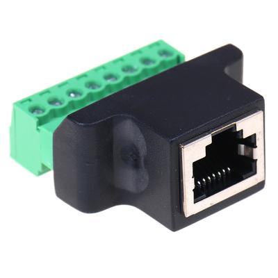 Rj45 Buchse auf Schraubklemme 8-poliger Stecker Ethernet-Kabelverlängerungsadapter