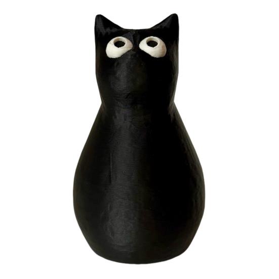 Secret Stash Cat 3D Printed Black Cat Figurine for Hiding Small Items Cute Cat Prank Table Decor Collectible Figures for Cat Lovers