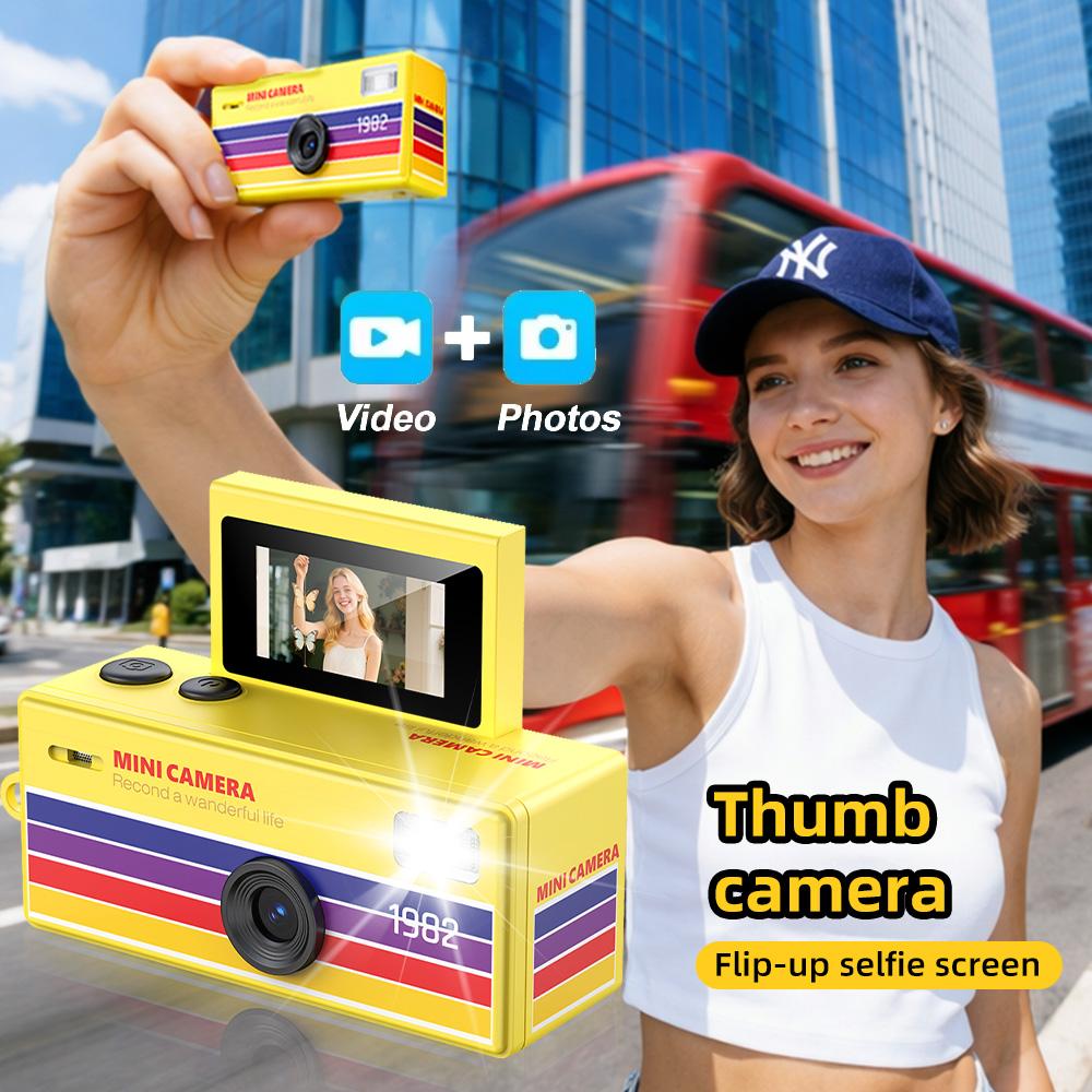 Retro Mini Digital Camera, HD Photo & Video, Flip Selfie Screen, Portable Student Camera