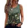 Women's Sleeveless Floral Print Tank Top U-Neck Button Detail Casual Summer Blouse Lightweight Comfortable Fit