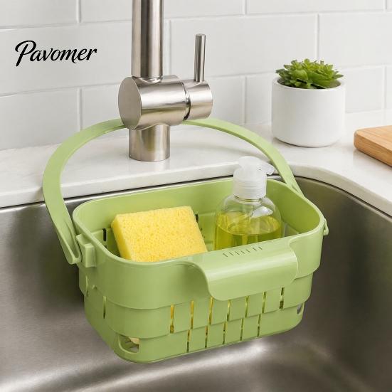 Over Sink Strainer Basket Kitchen Hanging Drain Basket, with Quick Drying Holes, Foldable Vegetable Washing Bowl for Space Saving Food Residue