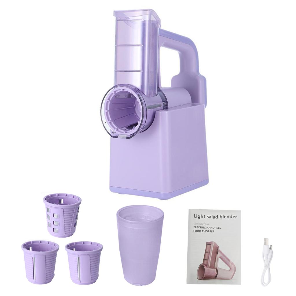 Cordless Electric Rotary Cheese Grater Vegetable Slicer 3 In 1 Handheld Vegetable Shredder Salad