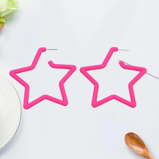 1 paio di orecchini a bottone a forma di stella cava esagerata, orecchini a bottone in acrilico color caramella, accessori per gioielli di moda, regalo