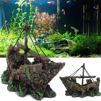 Aquarium-Ornament, Wrack, versenktes Schiff, Segelboot, Zerstörer, Aquarium, Höhlendekoration