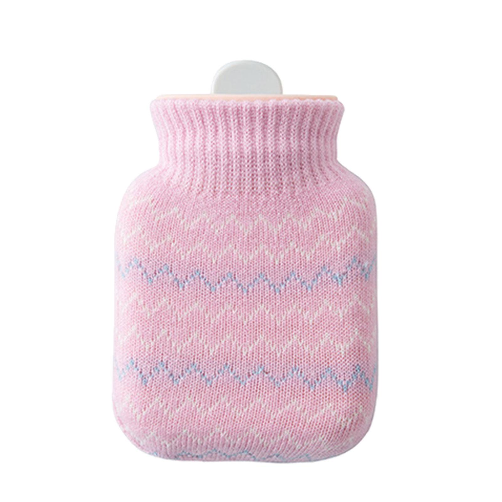 

Silicone Hot Water Bottle 300ml With Soft Cover Water Bag For Travel And Pains Relief Holiday Gift For Women розовый