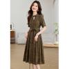 Retro style and waist cinching women's dress, slimming and high waisted, with a lightweight and versatile A-line skirt for ladies