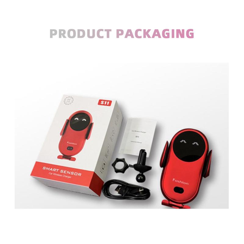 Neu S11 Drahtlose Ladegerät Magie Clip Auto Halter Handy Smart Infrarot Sensor Auto Drahtlose Ladegerät