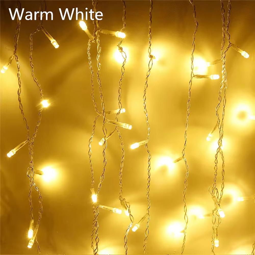Christmas Garland LED Curtain Icicle Lights Festoon LED Light Droop Waterfall String Lights Outdoor Garden Street Eaves Decor