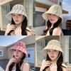 Plaid Bucket Hat With Sun Protection For Summer Outdoor Casual Women