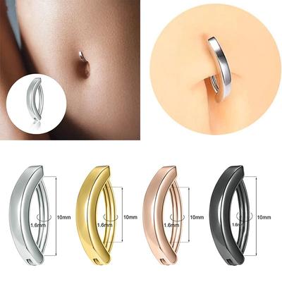 Fashion Stainless Steel Glossy Navel Piercing For Women Minimalist Anti -Allergy Copper Belly Button Ring Body Piercing Umbilical