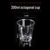 ZISIZ Transparent Octagonal Disposable Plastic Cups