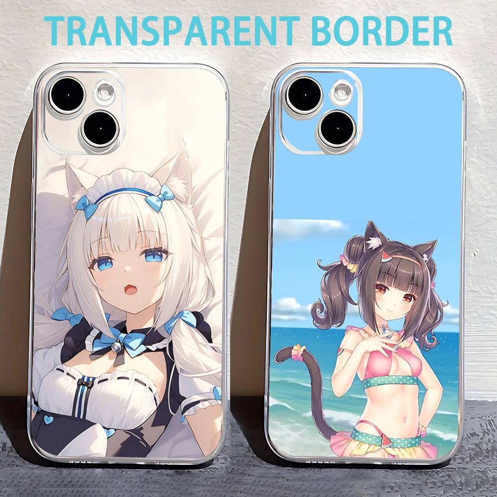 Spiel N-Nekopara Handyhülle Für iPhone 16,15,14,13,12,11 Pro,Max,Plus,X,XS,XR,SE,Mini Transparent Silikon Weich