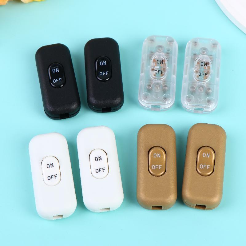 Hot Sale 2pcs Black Inline Cord Switch 250V 6A On/Off Lamp Control Appliance Switch Rocker For Table Lamp Desk Bed LED Lights