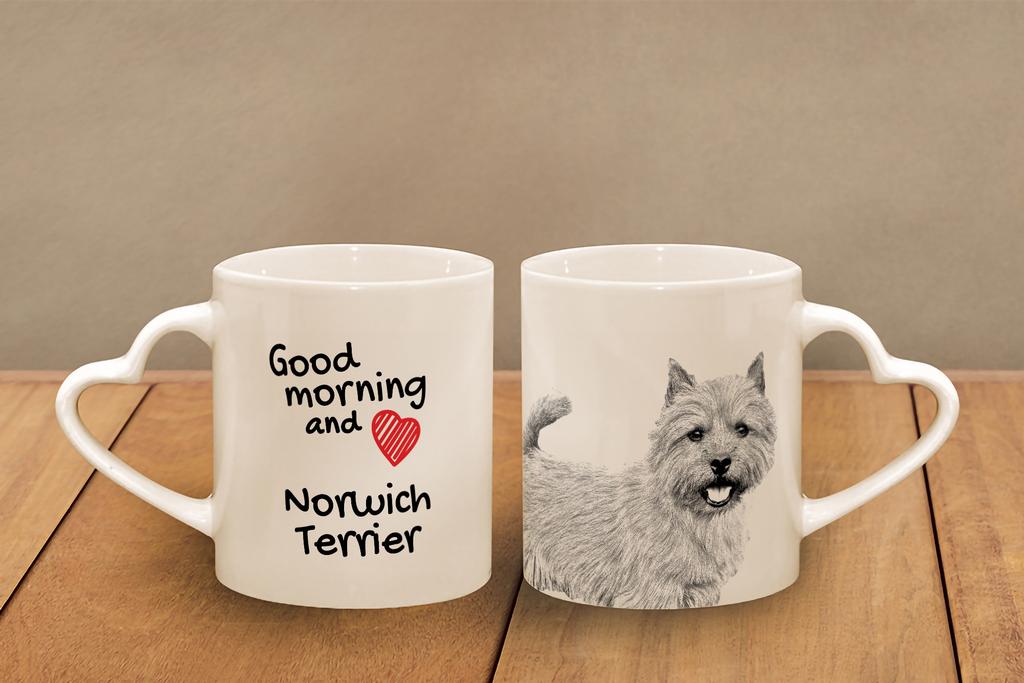 Norwich Terrier - Cup with a Dog, Adorable Cup with a Heart-shaped Handle, Universal Gift from the Art-Dog Brand