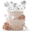 10Pcs 2/3Cm Shiny Mirror Balls Cake Topper Cupcake Toppers With Wooden Sticks Birthday Wedding Dance Party Cake Decoration