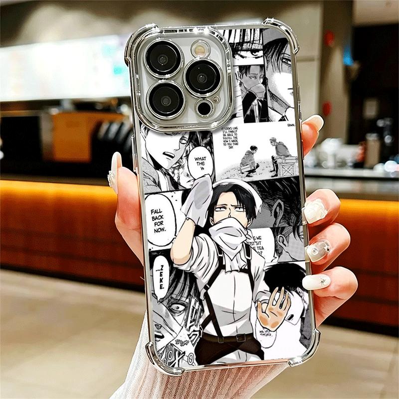 A-Attack On T-Titan Anime Weiche Handyhülle Für iPhone 15 16 17 Air 14 Pro Max 16E Plus 13 12 Mini Galvanisiert Anti-Fall Fundas