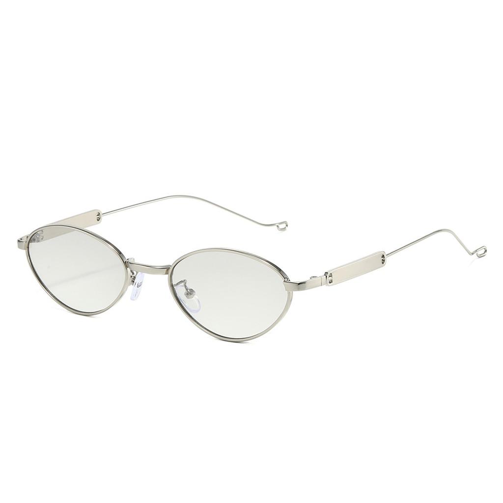 Oval Retro Sunglasses Lightweight Small Frame Metal Sun glasses Metal Frame Eyeglasses Water-Resistant Fashion Outfit Cycling