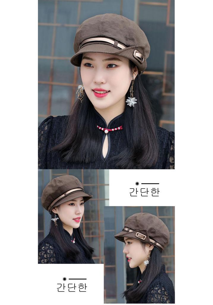 Face-Slimming Women's Beret: Loose Fit, Short Brim Newsboy Painter Hat for Spring & Autumn