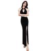 Premium sense light luxury temperament celebrity neck evening dress soft overalls spa technician ktv sexy dress women