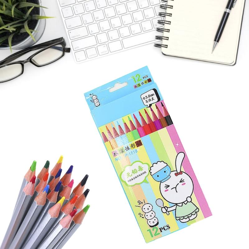 Drawing Pencils Water-Soluble Colored Pencils 12 Different Color Pencils for Coloring Sketching Painting and Drawing