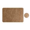 Faux Leather Placemat Coaster Dining Table Heat Insulation Pad Dual Side Waterproof Placemat for Kitchen Countertops Dining Tables