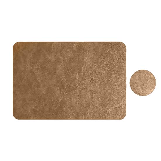 Faux Leather Placemat Coaster Dining Table Heat Insulation Pad Dual Side Waterproof Placemat for Kitchen Countertops Dining Tables