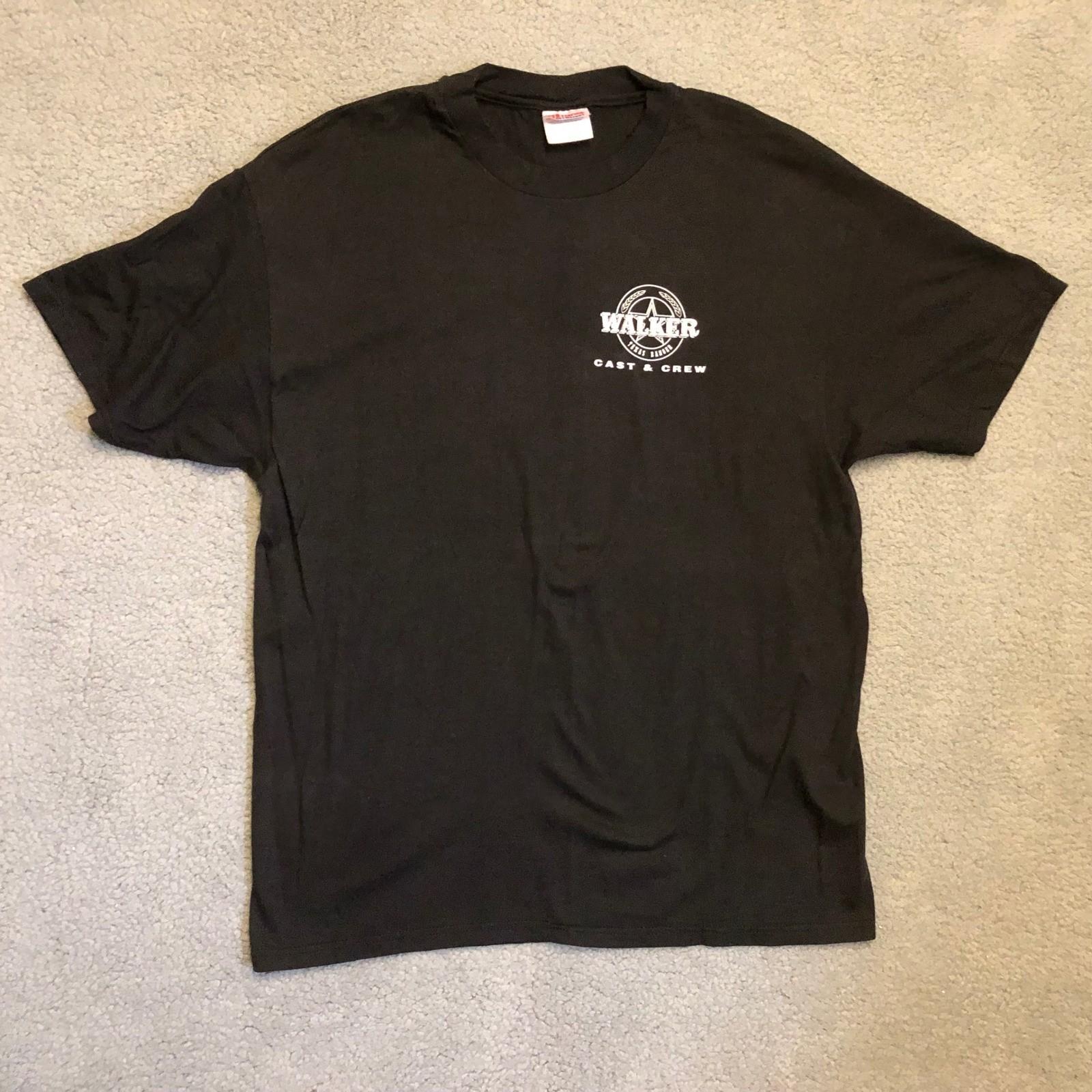 Vintage Walker Texas Ranger Cast & Crew Shirt Mens XL Black Chuck Norris Unisex T-Shirt L